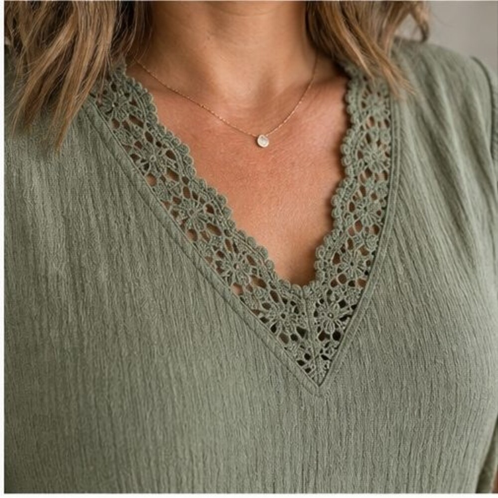 Sage Button Blouse - Picture 4 of 6